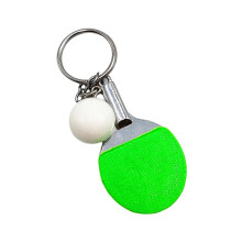 (Green) 2pcs Key Holders Table Tennis Bat Pendant Keychain Mini Key Rings For Souvenir Prizes Gift