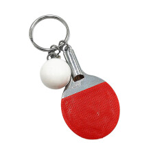 (Red) 2pcs Key Holders Table Tennis Bat Pendant Keychain Mini Key Rings For Souvenir Prizes Gift