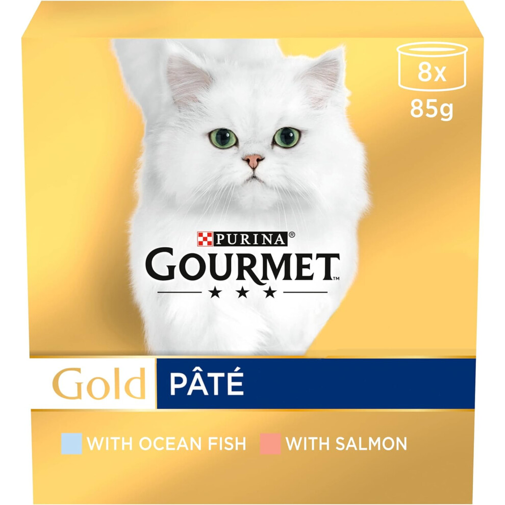 Gourmet Gold Senior Mousse with Salmon Cat Food 8x85g, Pack of 6