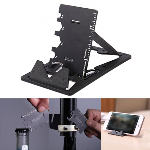 Multi-function Folding Stainless Steel Tool Card Bottle Opener Phone Holder 1