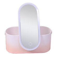 Makeup Organizer Box with Mirror And Led Light Portable Travel Makeup Cosmetics Organizer with Touch Light