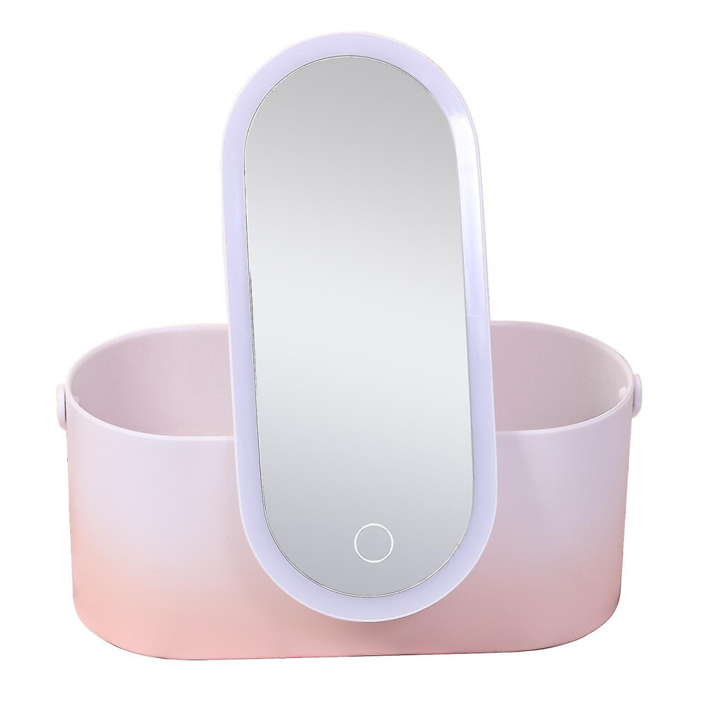 Makeup Organizer Box with Mirror And Led Light Portable Travel Makeup Cosmetics Organizer with Touch Light
