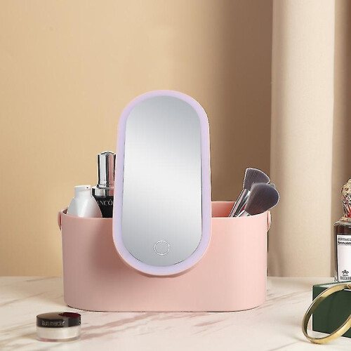 Makeup Organizer Box with Mirror And Led Light Portable Travel Makeup Cosmetics Organizer with Touch Light 1