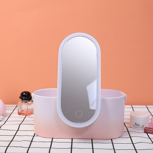 Makeup Organizer Box with Mirror And Led Light Portable Travel Makeup Cosmetics Organizer with Touch Light 2