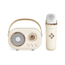 C20 Plus Multifunctional Karaoke Bluetooth Speaker With Microphone (Beige)