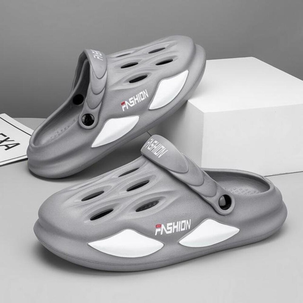 (dark gray, 44-45) Fashion Men Slippers Comfortable Platform Outdoor Sandals Clogs Beach Slippers Flip Flops Male Indoor Home Slides Bathroom Shoes