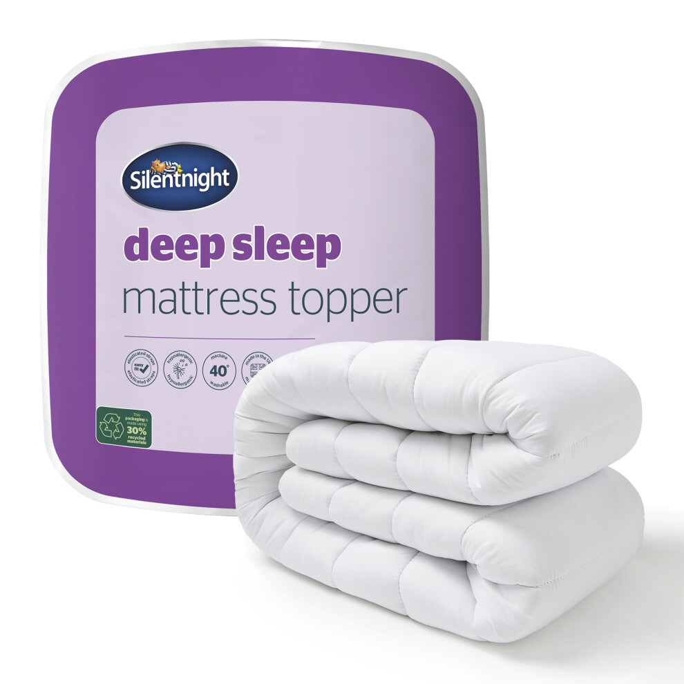 Silentnight Deep Sleep Mattress Topper, White, King