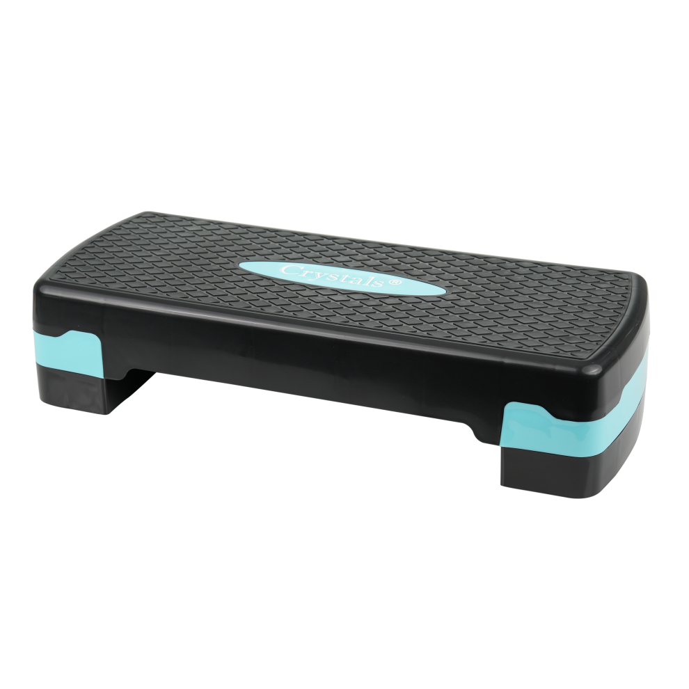 2 Level Adjustable Yoga Step Aerobic Fitness Stepper With Free Gym Exercise Chart in 4 Colors (Blue Yoga Step)
