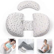 Pregnancy Pillow, Stepped Wedge Maternity Pillow for Pregnant Women, with Adjustable Detachable Washable Pillow Covers, Support Cushion for Belly