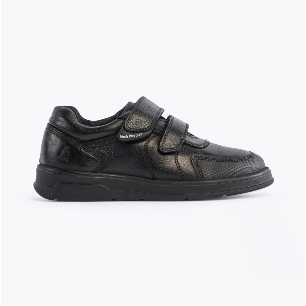 Hush Puppies (Uk 9, ) Ryan Boys Leather School Shoes Black