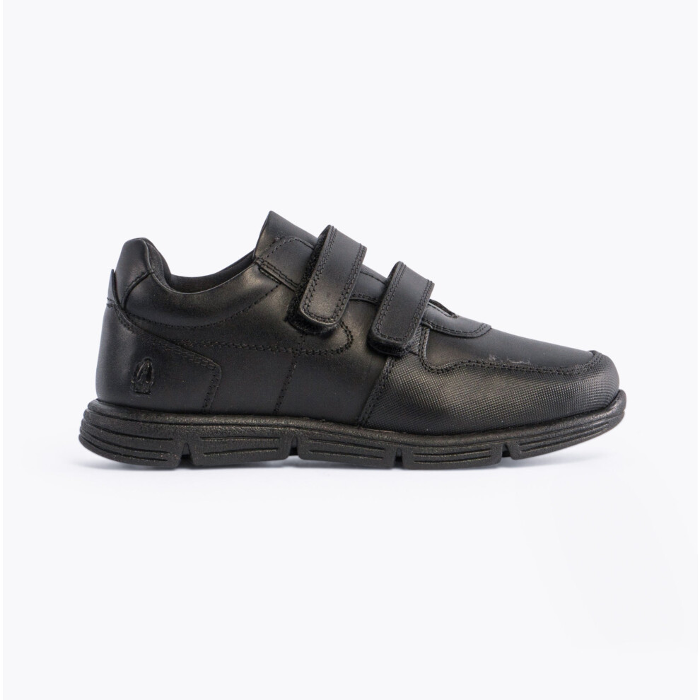 (UK 4, Black) Hush Puppies LUCAS Boys Leather School Shoes Black