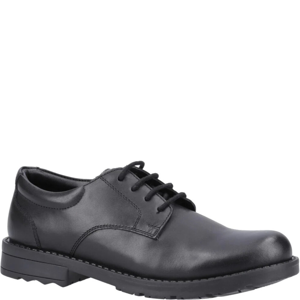Hush Puppies (Uk 8, ) Bruno Boys Leather School Shoes Black