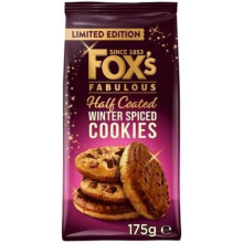 (Pack Of 12) Fox's Half Coated Milk Choc Winter Spiced 175g