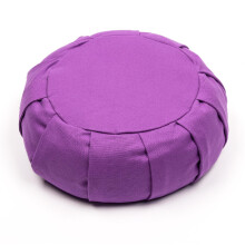 (Plum) Myga Meditation Cushion - Round Zafu Yoga Pillow with Washable Cotton Cover & Natural Buckwheat Filling - Plum