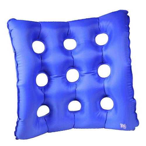 Air Inflatable Hypoallergenic Seat Cushion Backrest Blue