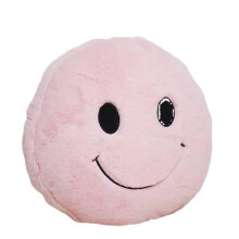 (Light pink) Cute Smiling Plush Throw Pillow - Soft Sofa, Car, Office Cushion, Home Decor Gift