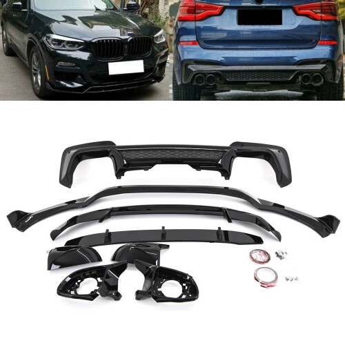 BMW X3 G01 M Performance Style Body Kit Front Lip Splitter Spoiler & Rear Diffuser