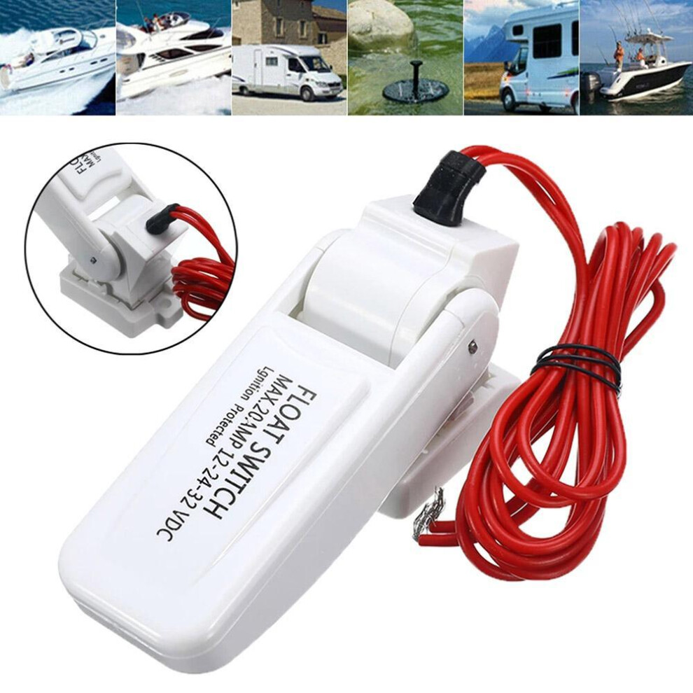 (white) Electric Marine Bilge Pump Float Switch Dc Controller Flow Sensor Switch 12-32v