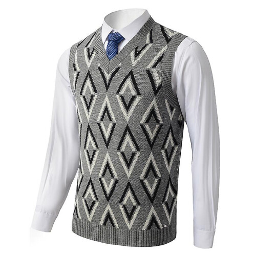 (M, Grey1) Mens Solid Sleeveless Pullover Outerwear Vest 1