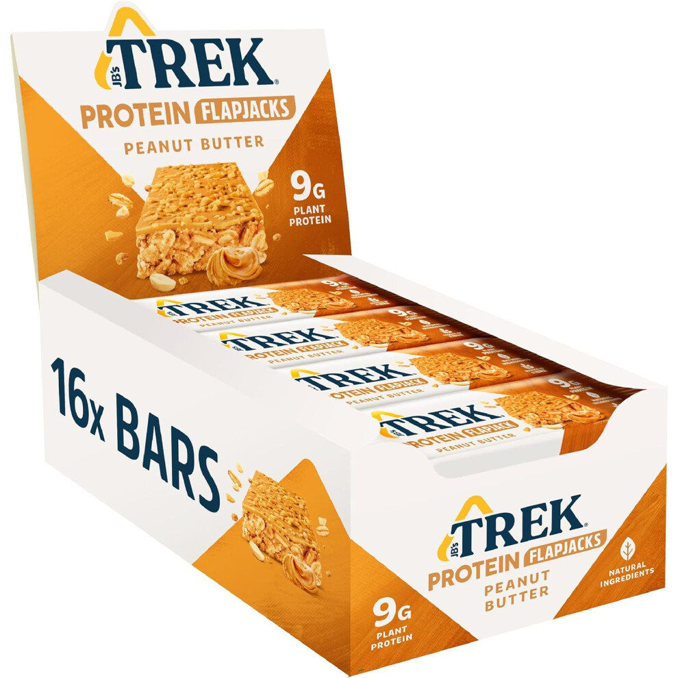 Jc's Trek Jb's Trek High Protein Flapjack Peanut Butter - Gluten Free - Plant Based - Vegan Snack - 50G X 16 Bars