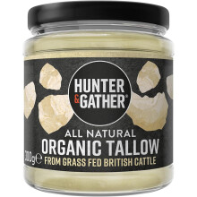 Hunter & Gather Organic Beef Tallow from Grass Fed British Cows 300g Gluten Free, Seed Oil Free Keto, Low Carb, Paleo Simply 1 Ingredient I Glass Jar