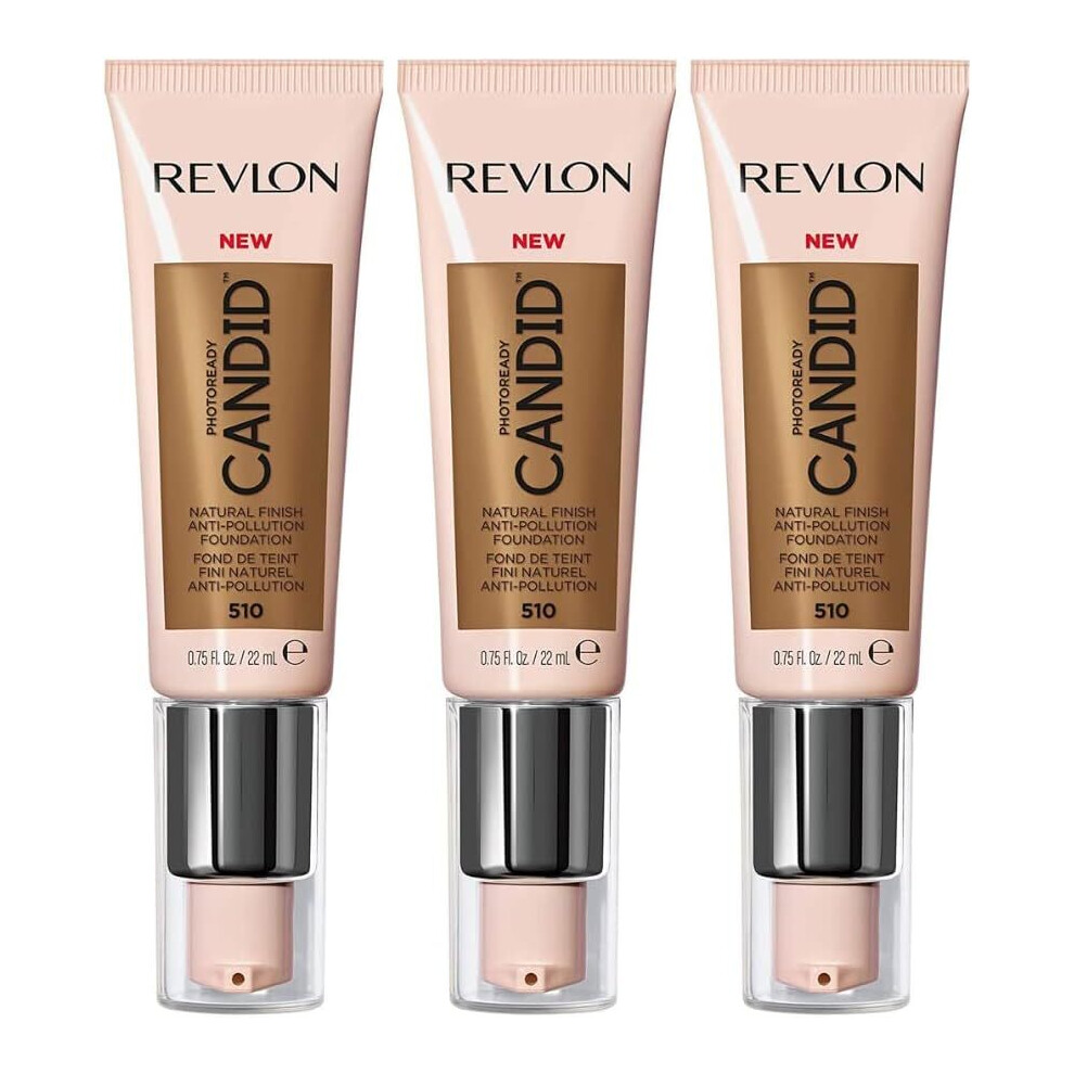 3x Revlon 22ml Photoready Candid Foundation - 510 Capuccino