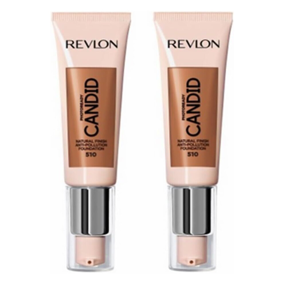 2x Revlon 22ml Photoready Candid Foundation - 510 Capuccino