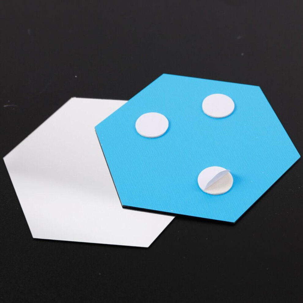 24pcs Hexagon Mirror Sticker Self-adhesive Mosaic Tiles Ps Bathroom Decorate