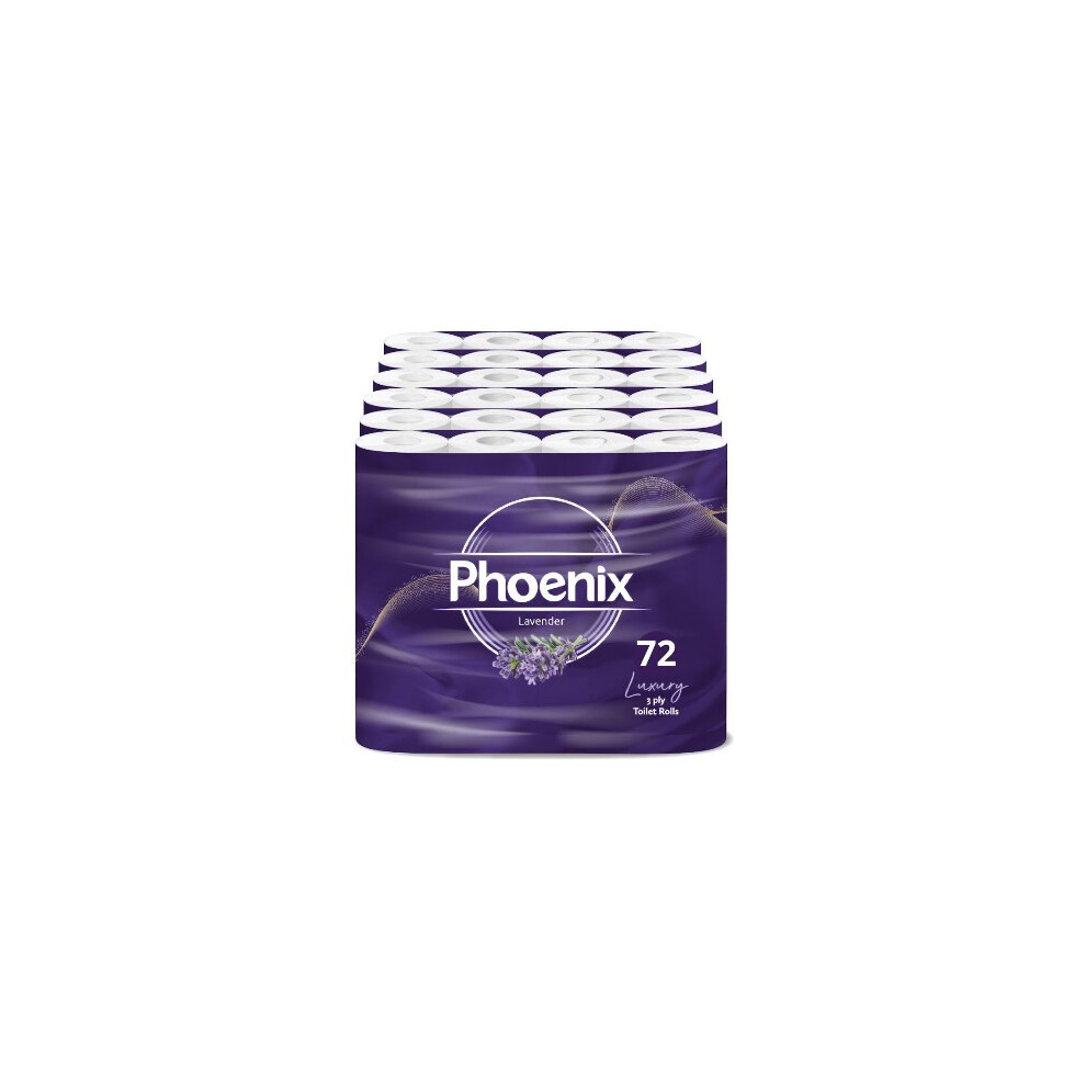 Phoenix 72 Toilet Rolls Fragranced 3 Ply Lavender