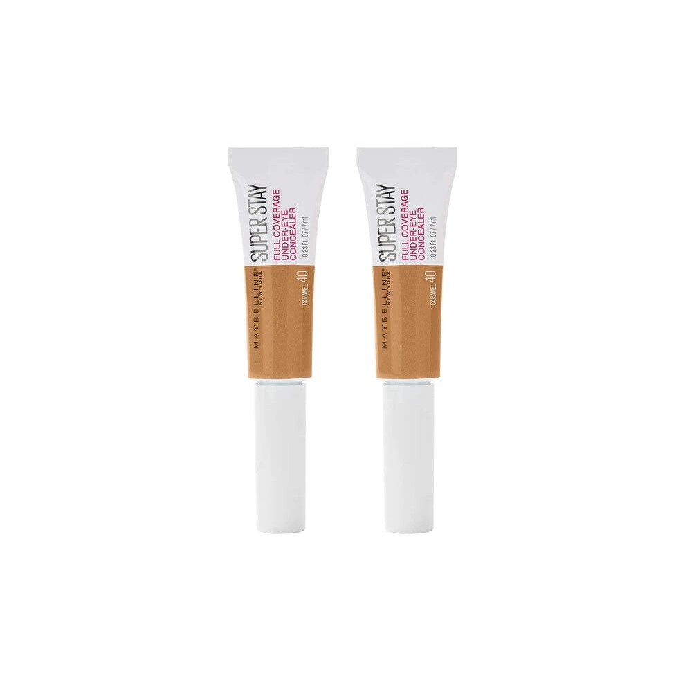 2x Maybelline New York SuperStay 24hr Longwear Liquid Concealer, Caramel 40 - 6ml