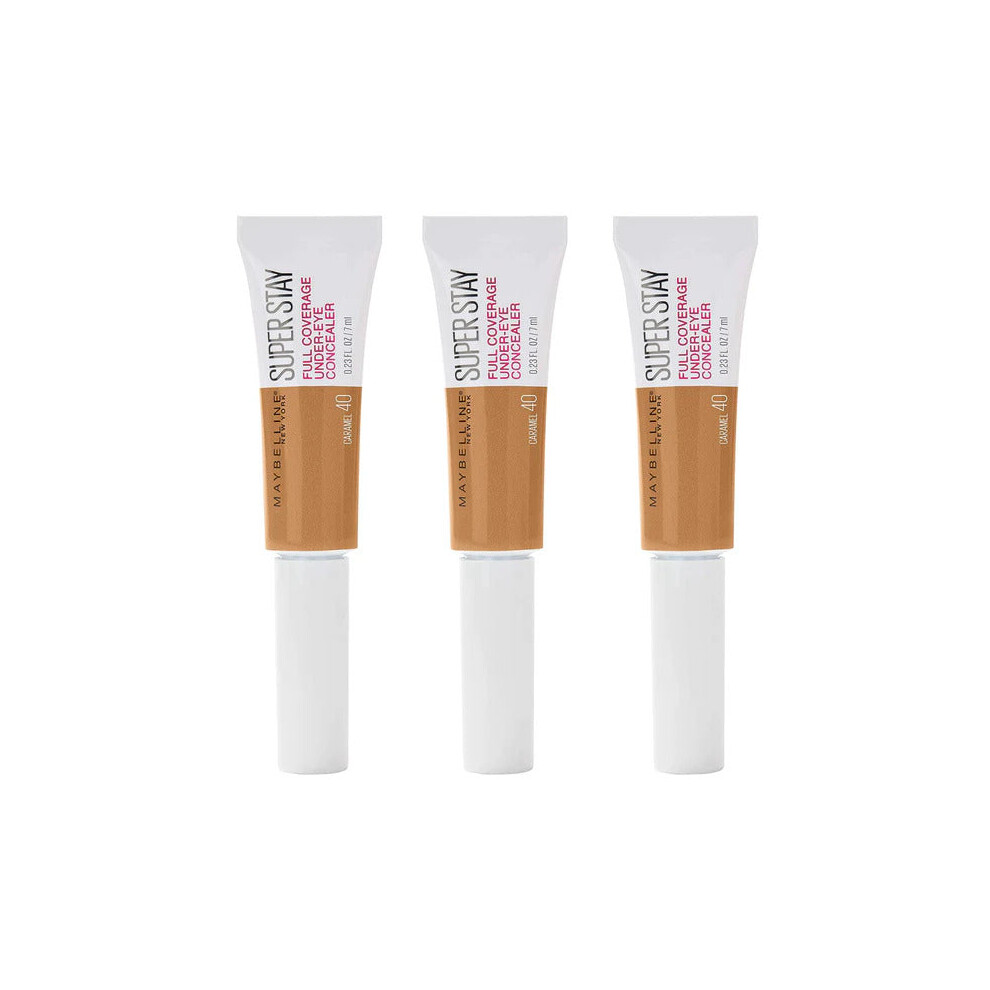 3x Maybelline New York SuperStay 24hr Longwear Liquid Concealer, Caramel 40 - 6ml