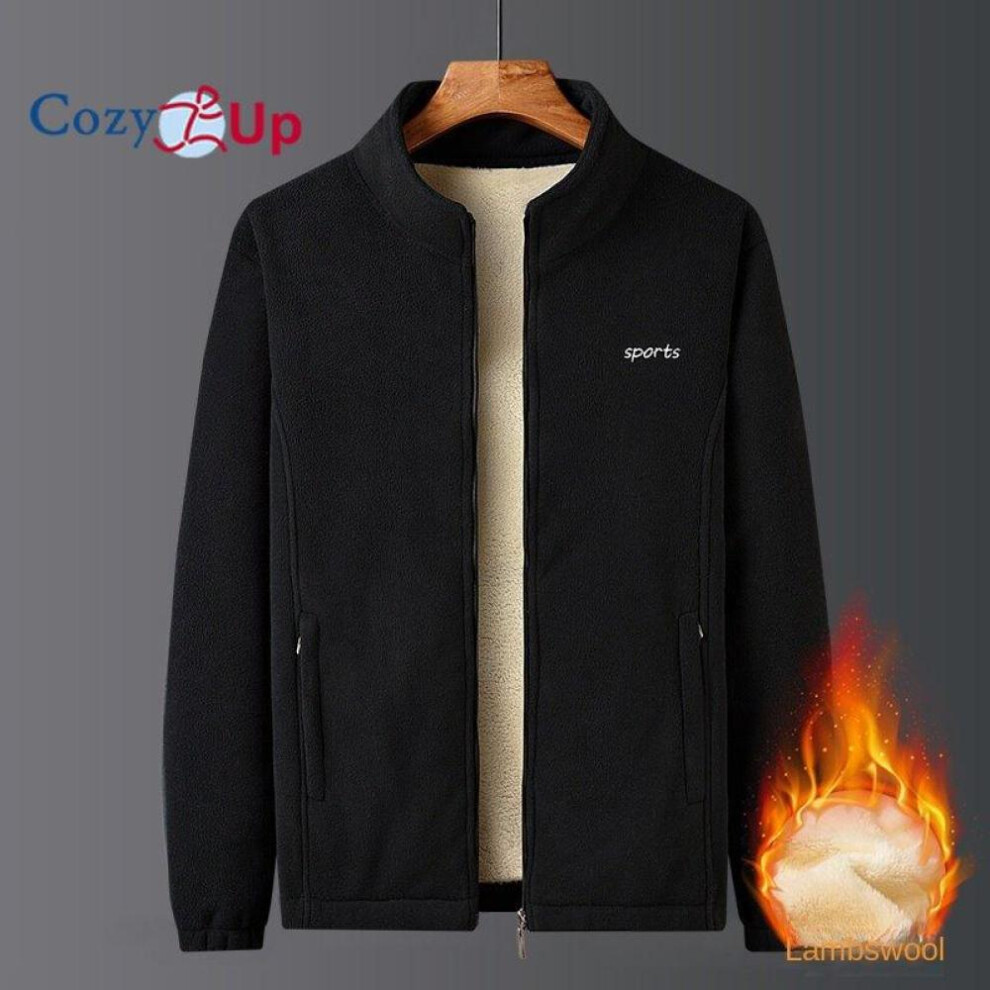 (black, XL) Cozy Up Mens Thick Fleece Jackets Men Outwear Sportswear Wool Liner Warm Jackets Coats Man Thermal Coat Men Winter Coat Plus Size M- 9xl