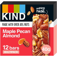 KIND Bars, Gluten Free Snack Bars, Maple Pecan Almond, High Fibre, Healthy Snack, No Artificial Colours, Flavours or Preservatives, Multipack 12 x 40g