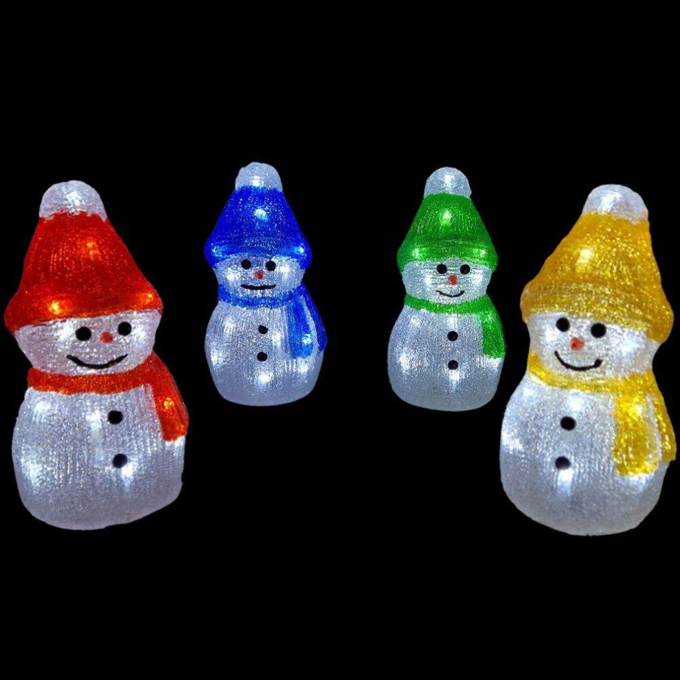 Acrylic Light up Snowman - 23cm - Assorted Colour