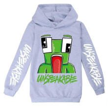 (9-10 Years, Grey) Unspeakable Boys Printed Hooded Hoodies Kids Casual Pullover Sweatshirt Hoody Track Tops Age 7-14 Years