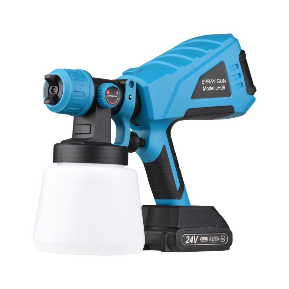 (blue, EU Plug) Paint Sprayer Handheld Portable Wireless With 1000ml Container 2.5mm Nozzle Electric Spraying