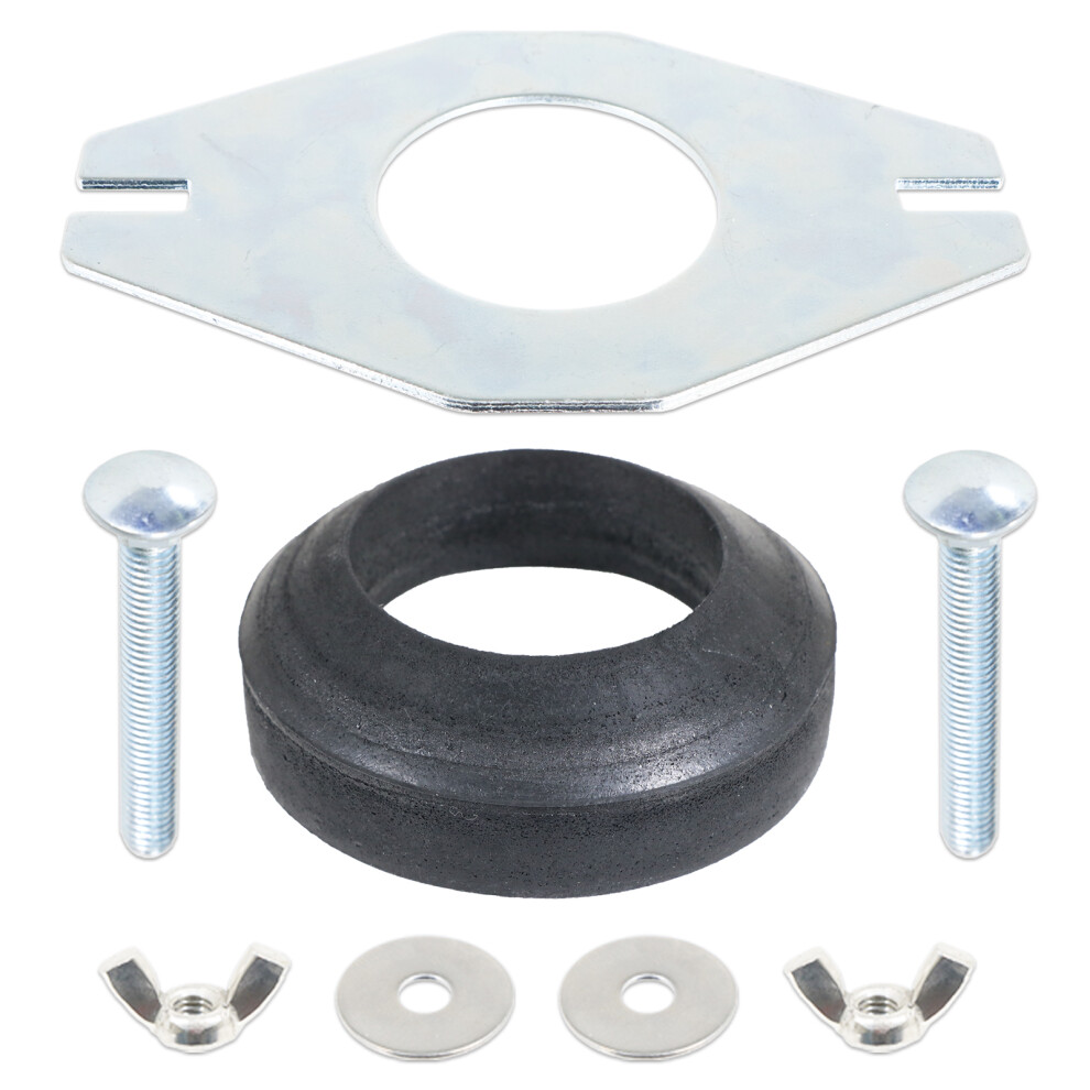 Universal Toilet Cistern Close Coupling Fixing Kit Flat Metal Plate Tank Pan Bowl Connector Set (2")