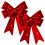 URBN Living (2x bows) 30cm Decorative Hanging Tree Top Topper Light Red Bow with Battery LED Lights 1