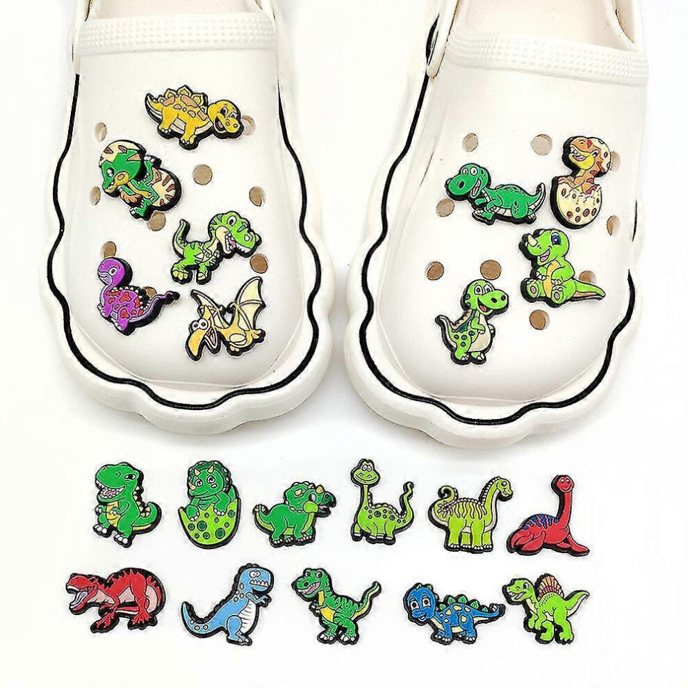 20pcs Dinosaur Theme Crocs Shoe Charms for Diy Clog Sandals Decoration Shoes Accessories Set Gifts