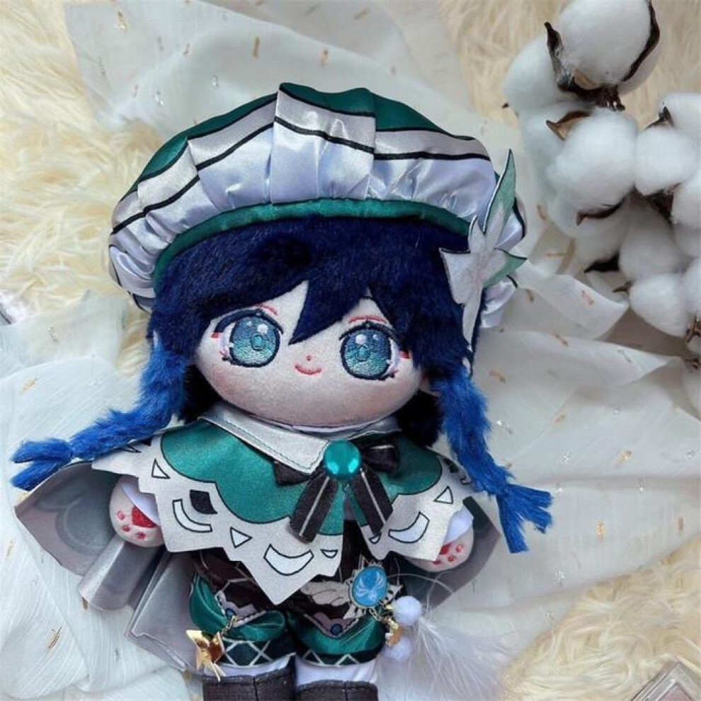 (as the picture, 20cm) Yuri Genshin Impact Venti  Plush Doll Change Clothes Outfit Toy Soft Cosplay Fan Gift