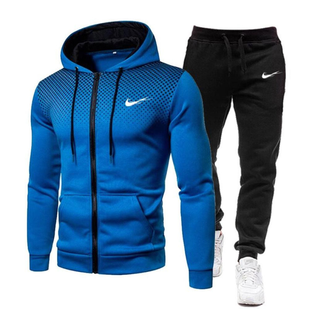 (blue, XL) New Autumn And Winter Men's Sets Hoodies+pants Harajuku Sport Suits Casual Sweatshirts Tracksuit Brand Sportswea