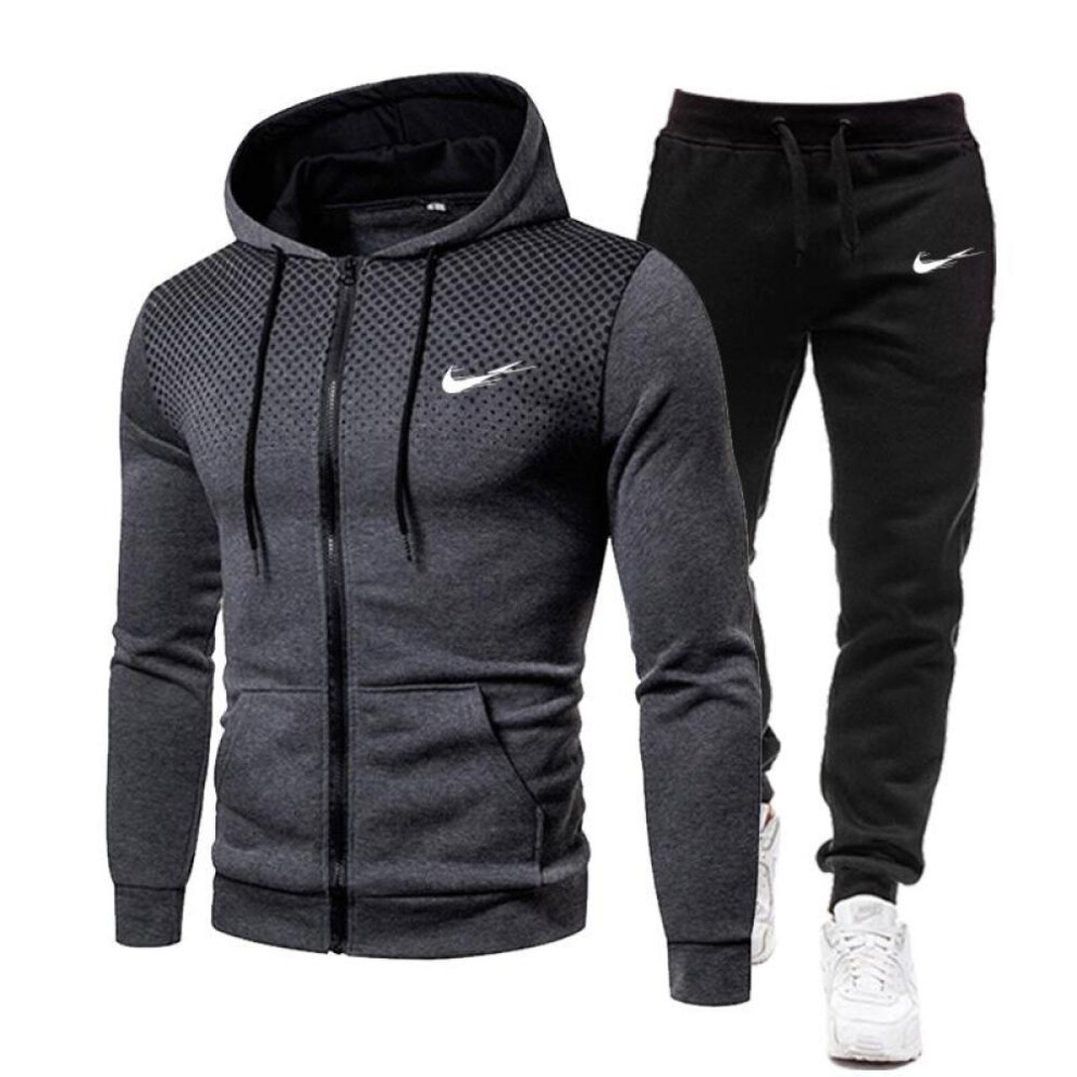 (grey, L) New Autumn And Winter Men's Sets Hoodies+pants Harajuku Sport Suits Casual Sweatshirts Tracksuit Brand Sportswea