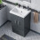 NES Home Nes Home Dark Grey 500mm Floor Standing Vanity Unit & White Basin Flat Pack 5