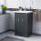 NES Home Nes Home Dark Grey 500mm Floor Standing Vanity Unit & White Basin Flat Pack 1