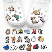 24pcs Cartoon Jungle Animal Shoe Charms Decor for Diy Croc Clog Sandals Accessories