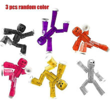 3pc Suction Cup Stickbot Toys Sticky Robbot Toys for Boys Funny Deformable Action Figure Sucker Toys Kids
