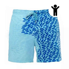 (S, blue) New children's magical color changing beach shorts swimming trunks swimwear quick dry bath high quality