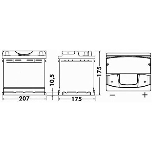 YBX3063 12V 45Ah 425A SMF Battery 1