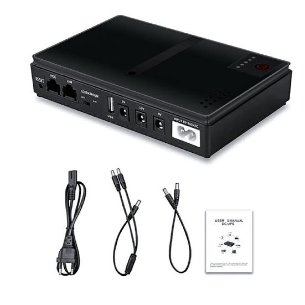UPS Uninterrupted Power Supply Mini Battery Backup Multi-Output Design Flame Retardant Portable Compact Overload Protection