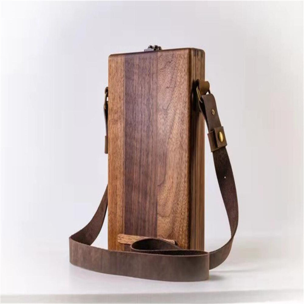 Vintage Walnut Writer Messenger A5 Box Travel Artist Pencil Case Brush Storage Box With Lock